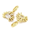 Brass Micro Pave Cubic Zirconia European Dangle Charms KK-D325-20G-02-2