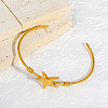Ocean 304 Stainless Steel Starfish Open Cuff Bangles for Women WG4B16C-01-1