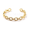 Cable Chain-shaped Cubic Zirconia Cuff Bangle BJEW-D448-06G-RS-2