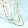 304 Stainless Steel 3 Layer Necklaces for Women NJEW-C084-03G-3