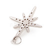Brass Micro Pave Cubic Zirconia Charms ZIRC-G169-06P-2