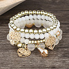 Acrylic & Glass Beaded Stretch Bracelet Sets WG37C2F-02-1
