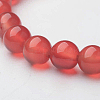 Natural Agate Round Beaded Stretch Bracelets BJEW-F203-08-3