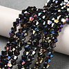 Opaque Solid Color Electroplate Glass Beads Strands EGLA-A039-P4mm-B17-4