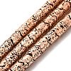 Electroplated Natural Lava Rock Beads Strands G-G984-03R-1
