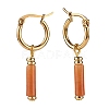 Natural Jade Column Drop Earrings for Women EJEW-JE04701-03-4