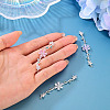 3Pcs 3 Colors Brass Pave Cubic Zirconia Connector Charms KK-TA0008-71S-5