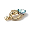 Real 18K Gold Plated Rack Plating Brass Micro Pave Clear Cubic Zirconia Pendants KK-C015-12G-01-2