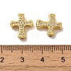 Brass Micro Pave Cubic Zirconia Beads KK-C072-08G-3