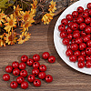 Spray Painted Round Natural Schima Wood Beads WOOD-PA0001-81C-02-4