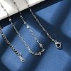 Non-Tarnish 304 Stainless Steel Dapped Chain Necklace for Men Women NJEW-E076-02P-3