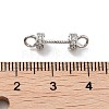 Brass Micro Pave Clear Cubic Zirconia Connector Charms KK-K361-01P-4