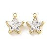 PVD Vacuum Plating 304 Stainless Steel Cubic Zirconia Pendants STAS-L278-008G-1