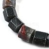 Natural Bloodstone Hexagon Prism Graduated Beaded Necklaces for Women Men NJEW-K388-03Q-2