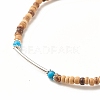 6Pcs 6 Style Natural Coconut & Synthetic Turquoise Beaded Stretch Anklets Set with Brass Tube AJEW-AN00482-7