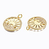 Brass Micro Pave Clear Cubic Zirconia Pendants ZIRC-N039-125-NF-3
