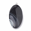 Dyed Natural Striped Agate/Banded Agate Big Pendants G-T099-16-3
