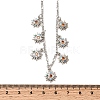 Brass Micro Pave Cubic Zirconia Sun Pendant Necklaces NJEW-B157-16P-5