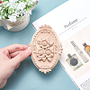 Natural Solid Rubber Wood Carved Onlay Applique Craft WOOD-GF0001-27-3