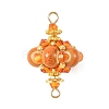 Handmade Porcelain & Glass & Seed Beads Links Connector Charms PALLOY-MZ01367-02-1
