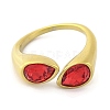 Ion Plating(IP) 304 Stainless Steel Rhinestone Teardrop Cuff Open for Women RJEW-N046-04I-G-2