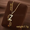 304 Stainless Steel Initial Pendant with Dice Tassel Necklaces FS-WGD823D-26-1