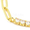 Clear Cubic Zirconia & Paperclip Chain Necklace for Girl Women Gift NJEW-A005-08G-2