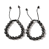 10mm Round Natural Larvikite Braided Bead Bracelets BJEW-C067-01C-07-1