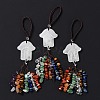 Hamsa Hand/Hand of Miriam Natural Quartz Crystal Pendant Decorations HJEW-R127-02B-2
