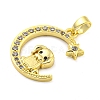 Brass Micro Pave Clear Cubic Zirconia Pendants FIND-Z044-03I-2