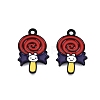 Halloween Theme Spray Painted Alloy Enamel Pendants ENAM-T020-09K-2