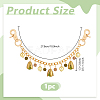 Polymer Clay Rhinestone Green Flower Charms Aluminium Twisted Curb Chain Bag Decorative Chains HJEW-PH02271-4