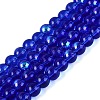Transparent Electroplate Glass Beads Strands EGLA-Q132-6MM-01A-08-1