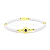 Resin Evil Eye & Acrylic Beaded Stretch Bracelet for Women BJEW-JB08609-02-1
