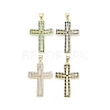 Real 18K Gold Plated Brass Micro Pave Cubic Zirconia Pendants KK-A209-25G-1