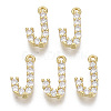 Brass Micro Pave Cubic Zirconia Charms KK-T060-05-J-G-NF-1