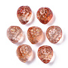 Transparent Spray Painted Glass Beads GLAA-R215-01-B06-1