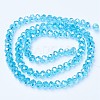 Electroplate Glass Beads Strands X-EGLA-A034-T8mm-B14-2