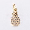 Brass Micro Pave Cubic Zirconia Charms ZIRC-E135-32G-1