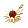 Brass Pave Natural Carnelian(Dyed & Heated) Pendants KK-Q043-17G-2