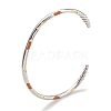Brass Enamel Cuff Bangles for Women BJEW-G703-08B-P-1