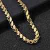 304 Stainless Steel Horse Eye Twisted Chain Necklaces for Women Men NJEW-A046-01G-1