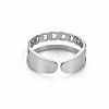 304 Stainless Steel Curb Chain Shape Cuff Ring RJEW-N038-037P-2