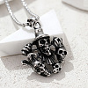 Antique Silver Stainless Steel Pendant Necklaces for Men NE5271-3-1