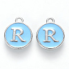 Platinum Plated Alloy Enamel Charms X-ENAM-S118-04R-P-1