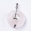 Natural Rose Quartz Pendants G-F546-A10-3