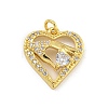 Rack Plating Brass Micro Pave Cubic Zirconia Pendants KK-G513-42G-1