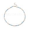 Acrylic Imitation Pearl & Glass Seed Beaded Necklace for Women NJEW-JN04278-3