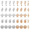 40Pcs 10 Styles 1-Hole Alloy Shank Buttons BUTT-PH0001-69-1