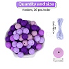 80Pcs 4 Style Round Silicone Focal Beads SIL-SZ0001-22D-2